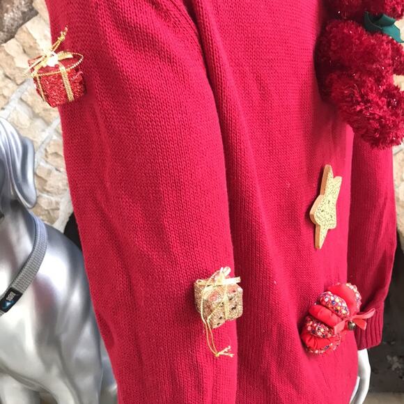 Ugly Sweater Kit Christmas Embellishment Sweater Red Women's Size Small - Picture 6 of 11